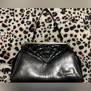 Sourpuss Spiderweb Kiss Lock Backseat Baby Handbag